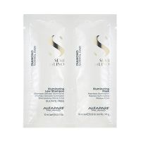 ALFAPARF Semi di Lino - Diamond Шампунь 10мл + Маска 10мл (для блеска нормальных волос)